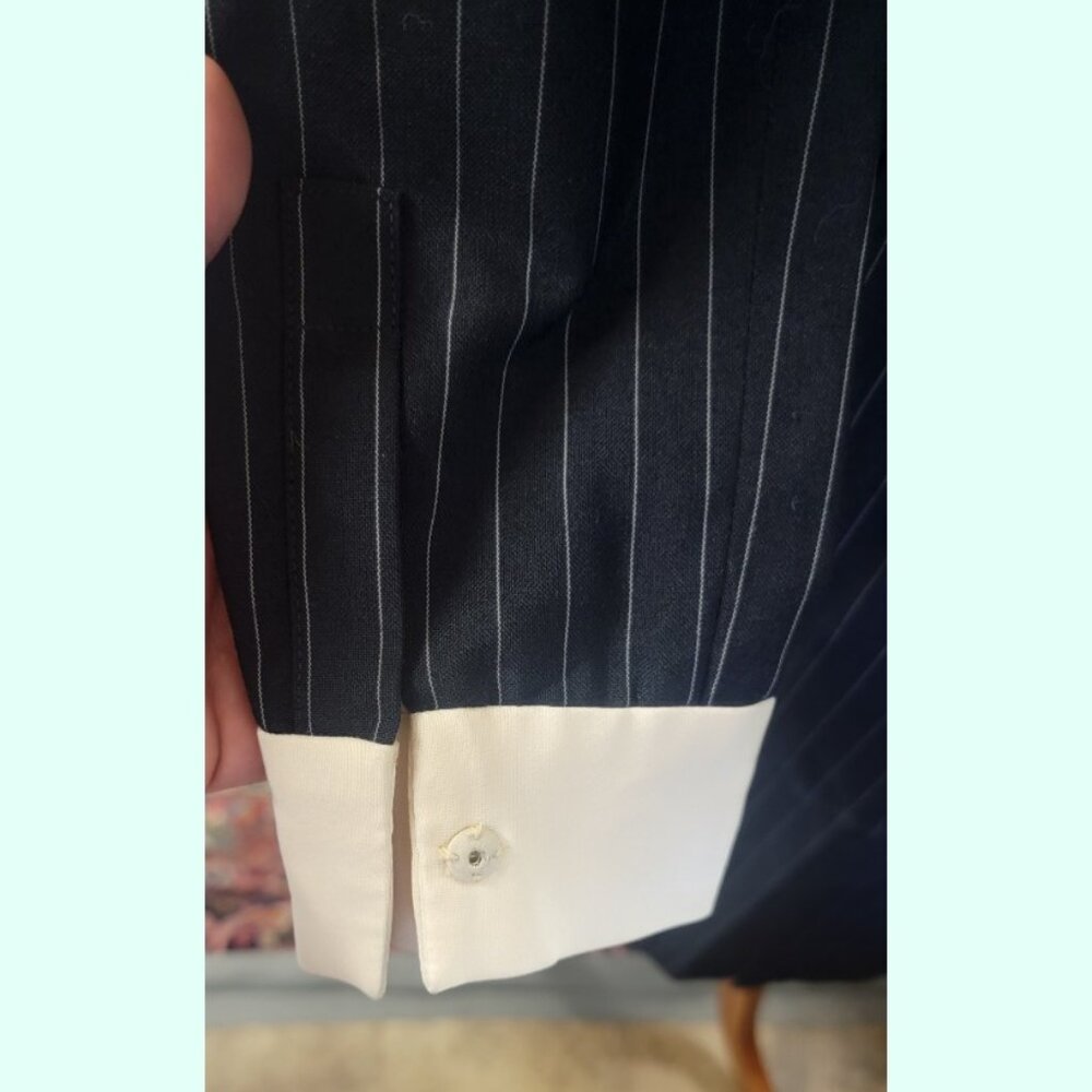 VINTAGE 1940'S CLASSIC PINSTRIPE DRESS - Picture 6 of 8